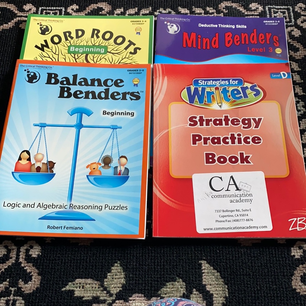 4 Workbooks Word Roots strategies for Writer’s Mind Benders Balance Bend…